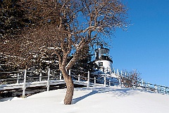 Maine Lighthouse Covered in Snow
